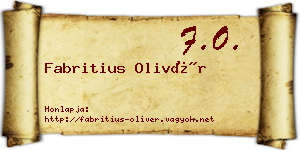 Fabritius Olivér névjegykártya